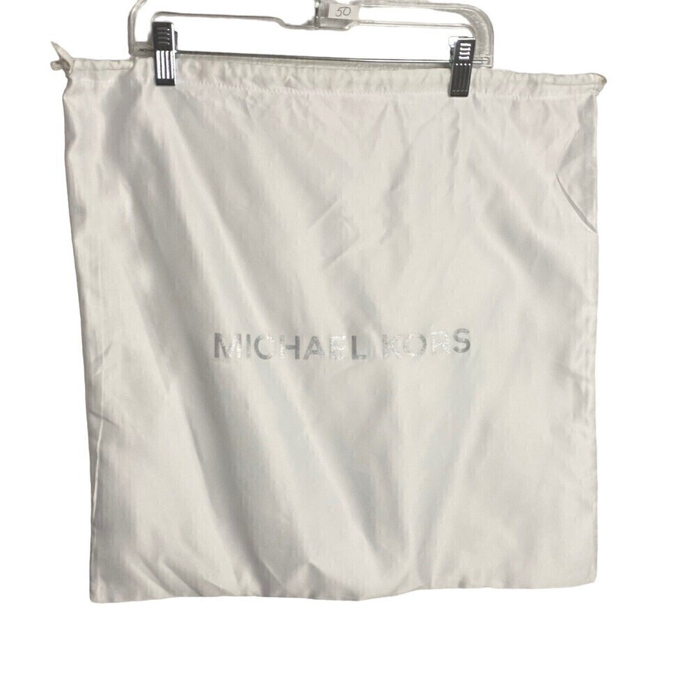 Michael Kors LOGO Dustbag Dust Bag for Small Bag Purse 18" x 18" White Silver‎
